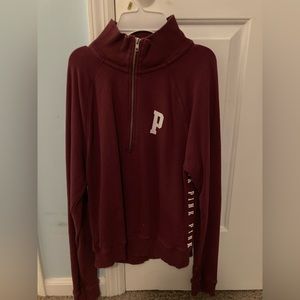Pink long sleeve quarter zip